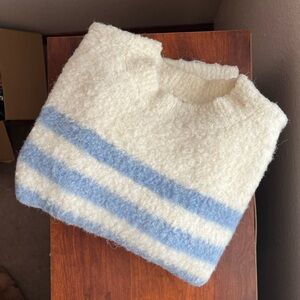 Universal Thread Cream and Blue Striped Sweater